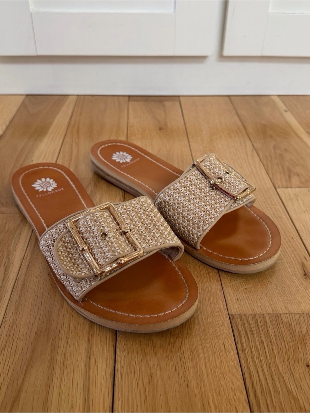 Yellow Box Woven Slide Sandal